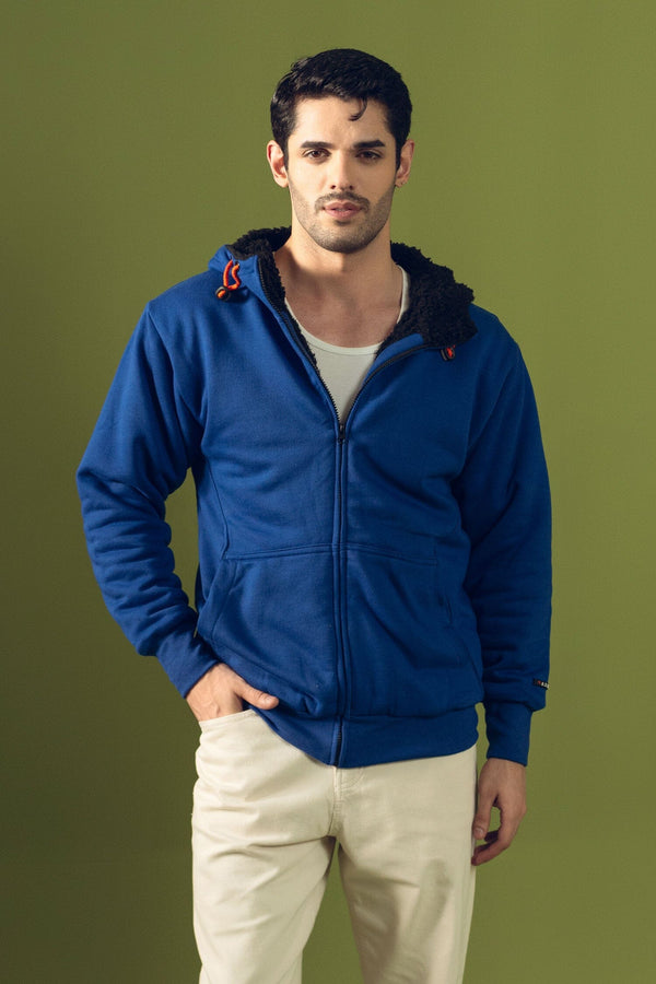 elo Axinite Men's AX19 Fleece Zipper Hoodie Royal Sherpa