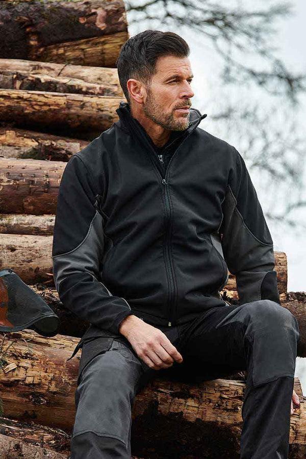 Elo Axinite Men's AX84 Granite Soft Shell Jacket Black & Graphite