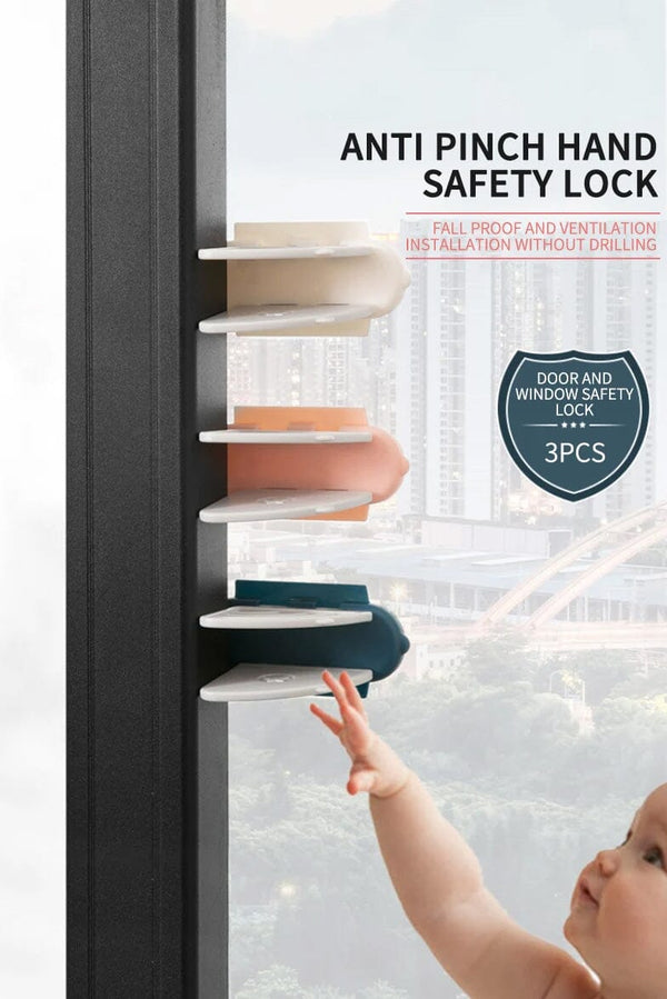 Elo Baby Butterfly Style Safety Lock - Pack Of 3 White & Powder Blue