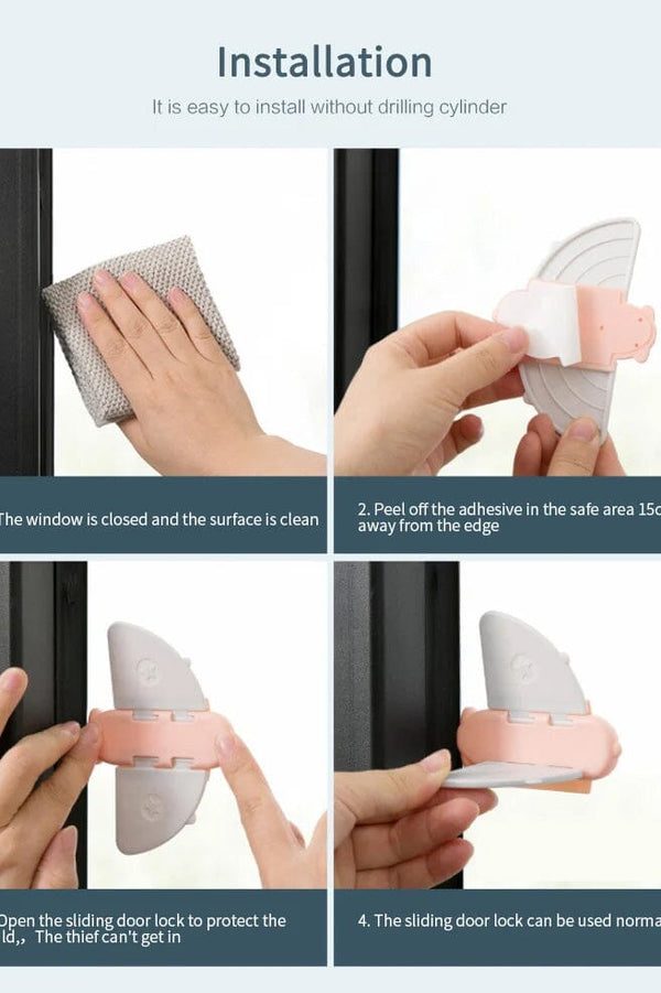 Elo Baby Butterfly Style Safety Lock - Pack Of 3 White & Powder Blue