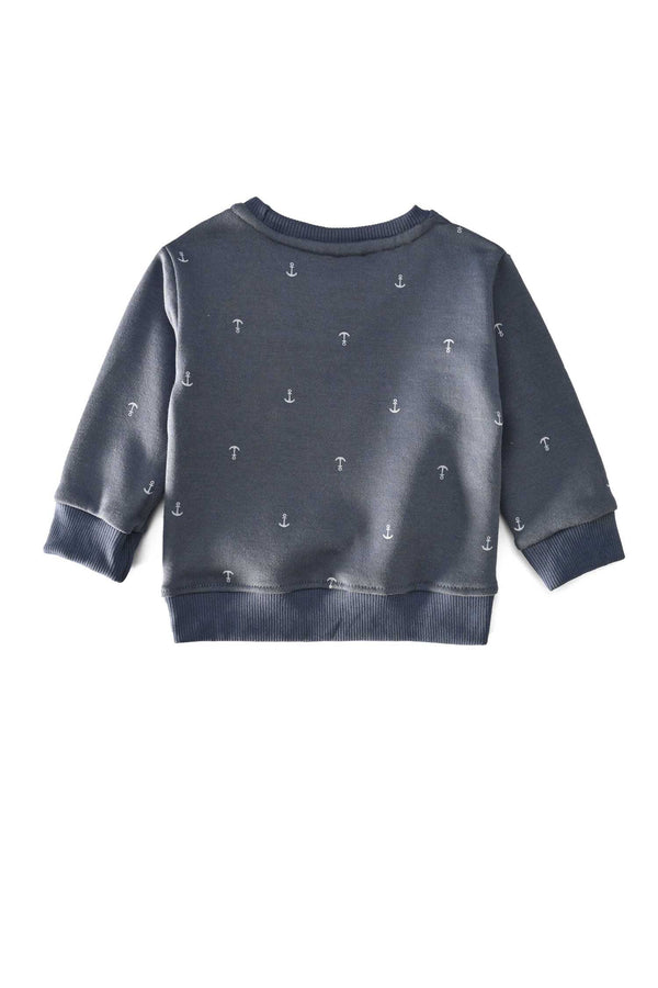 Elo Baby Club Kid's Anchor Printed Fleece Sweat Shirt Navy