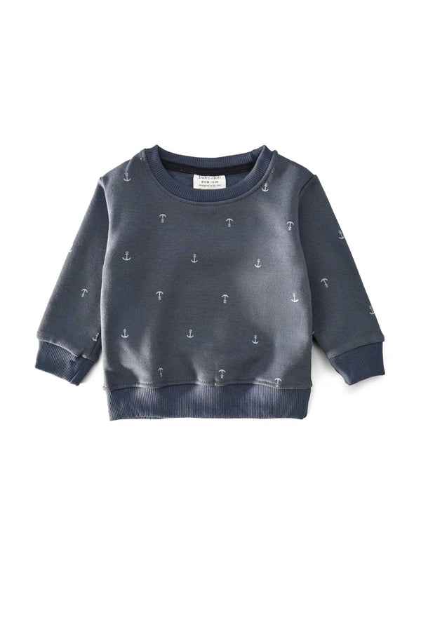 elo Baby Club Kid's Anchor Printed Fleece Sweat Shirt Navy