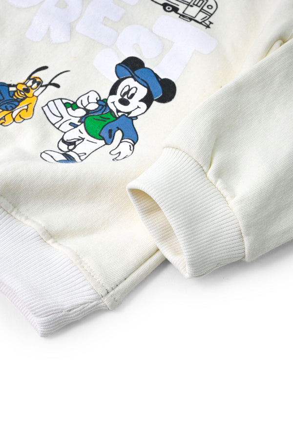 Elo Baby Club Kid's Forest Printed Fleece Sweat Shirt Cream