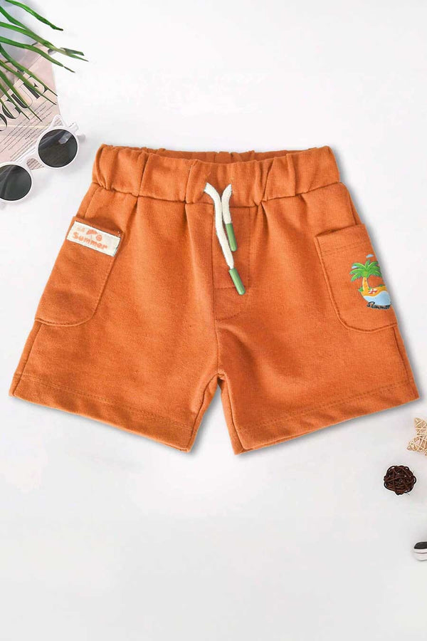 elo Baby Club Kid's Hello Summer Printed Terry Shorts Orange
