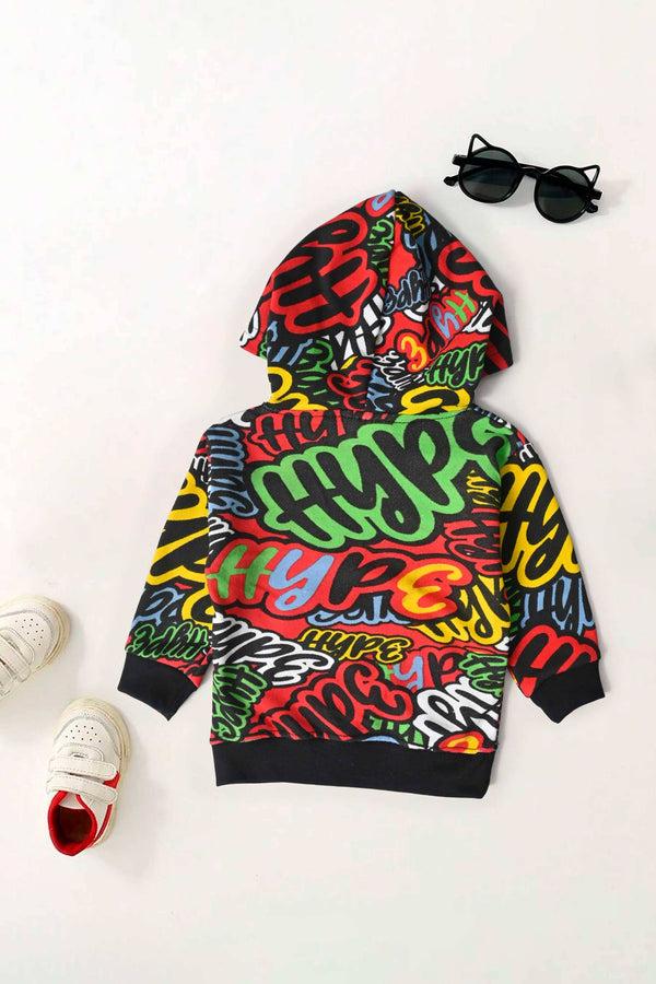 Elo Baby Club Kid's Hype Printed Pullover Hoodie Black