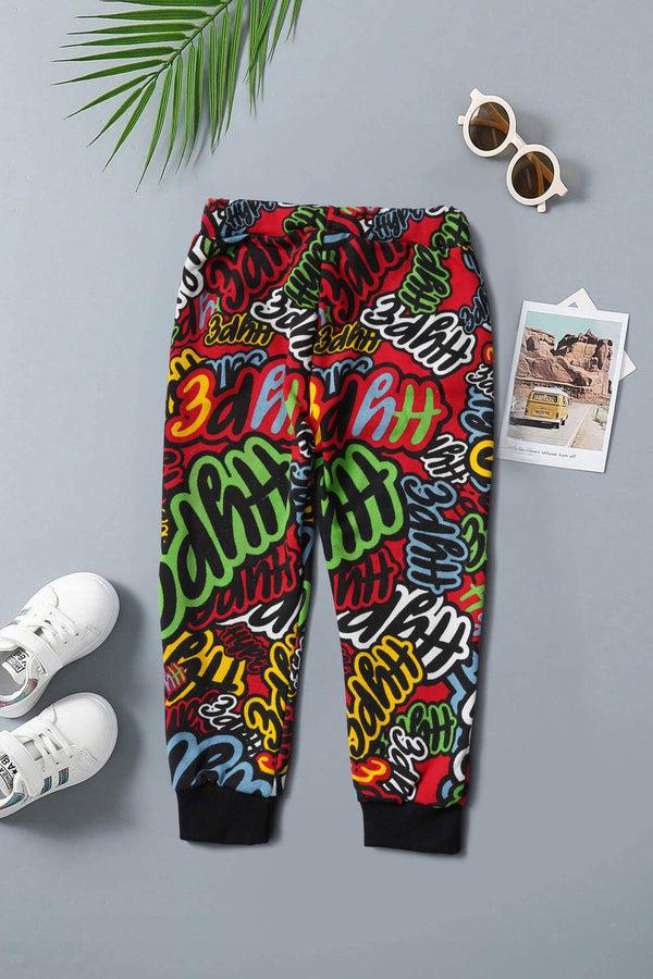 Elo Baby Club Kid's Hype Printed Terry Jogger Pants Black