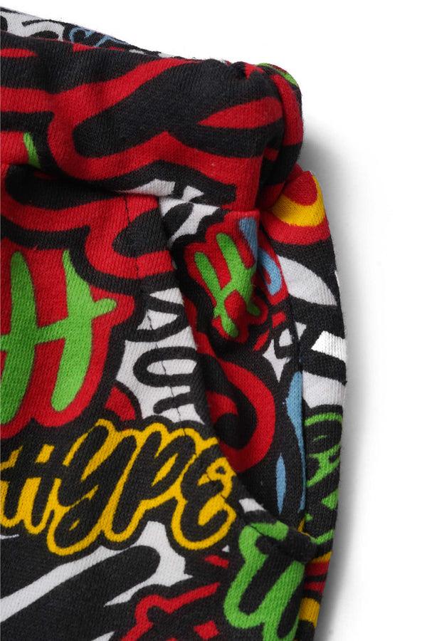 Elo Baby Club Kid's Hype Printed Terry Jogger Pants Black