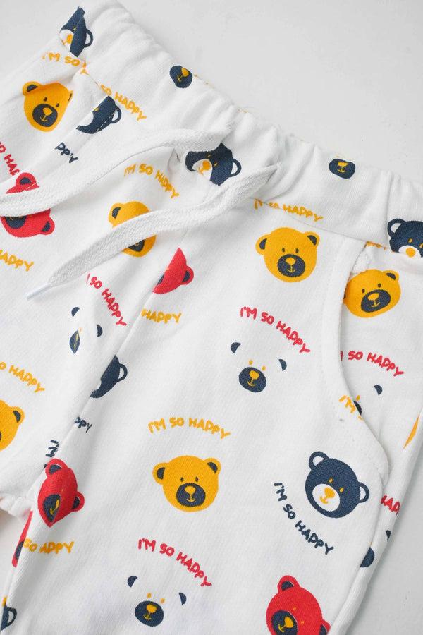 Elo Baby Club Kid's I'm So Happy Printed Jogger Pants White