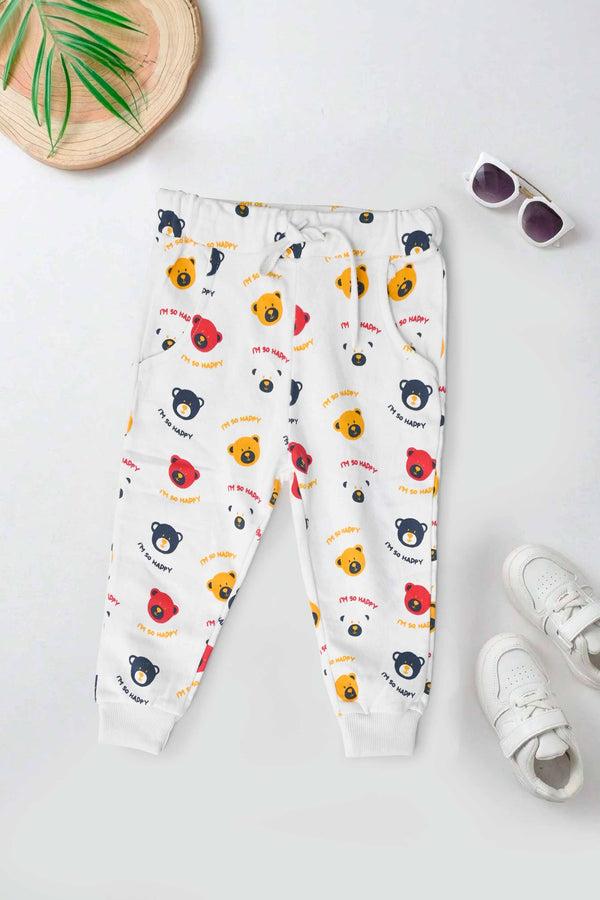 elo Baby Club Kid's I'm So Happy Printed Jogger Pants White