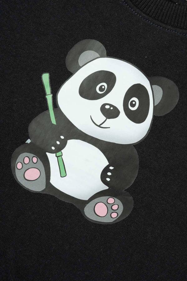 Elo Baby Club Kid's Panda Printed Sweat Shirt Black