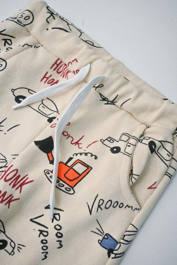 Elo Baby Club Kid's Vroom Vroom Printed Jogger Pants Skin