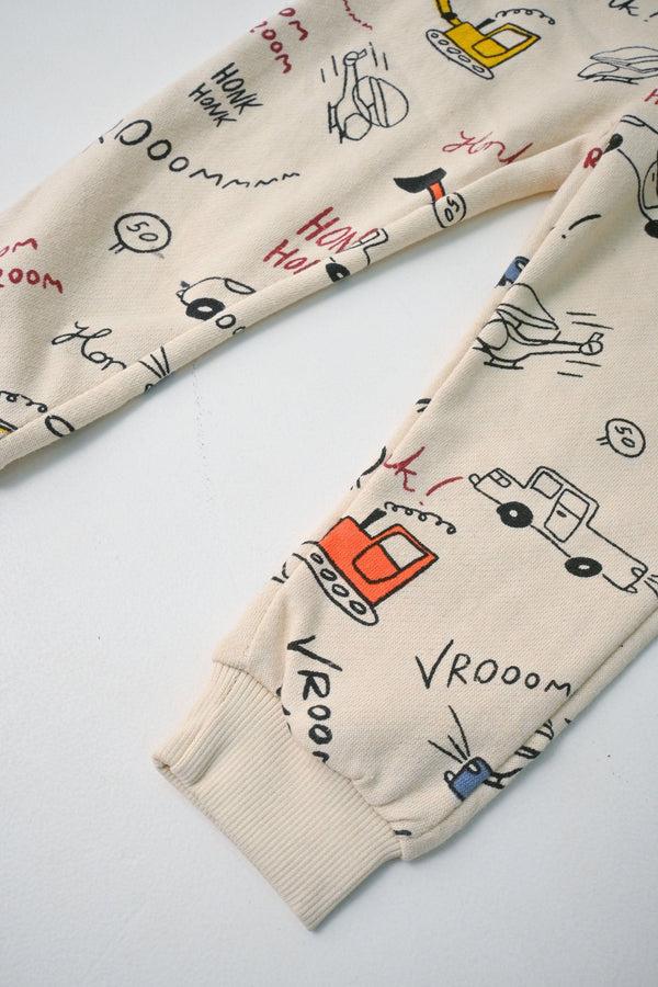 Elo Baby Club Kid's Vroom Vroom Printed Jogger Pants Skin