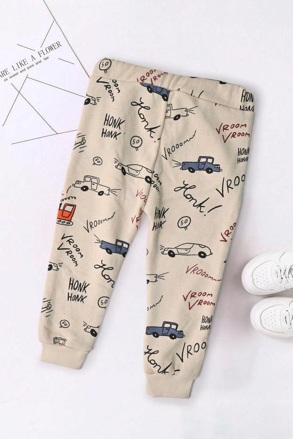 Elo Baby Club Kid's Vroom Vroom Printed Jogger Pants Skin