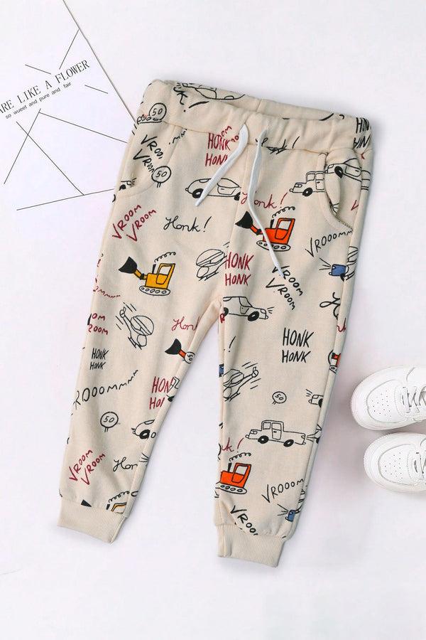 elo Baby Club Kid's Vroom Vroom Printed Jogger Pants Skin