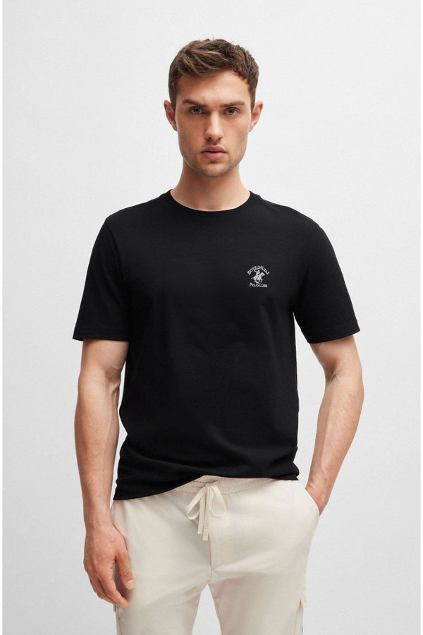 Elo Beverly Hills Men's Polo Club Embroidered Crew Neck Tee Shirt Pink