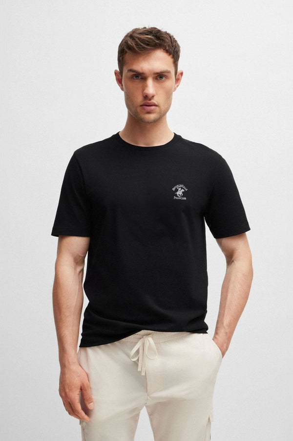 Elo Beverly Hills Men's Polo Club Embroidered Crew Neck Tee Shirt Pink