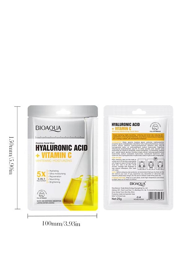 Elo Bioaqua Hyaluronic Acid + Vitamin C Facial Mask - 25ml