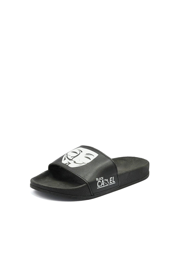 Elo Black Camel Men's Anonymous Printed Slide Slippers Black