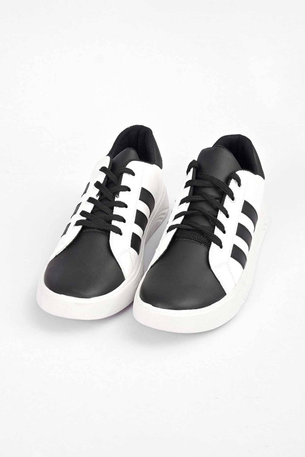 elo Black Camel Men's Contrast Design Sneaker Shoes White & Black