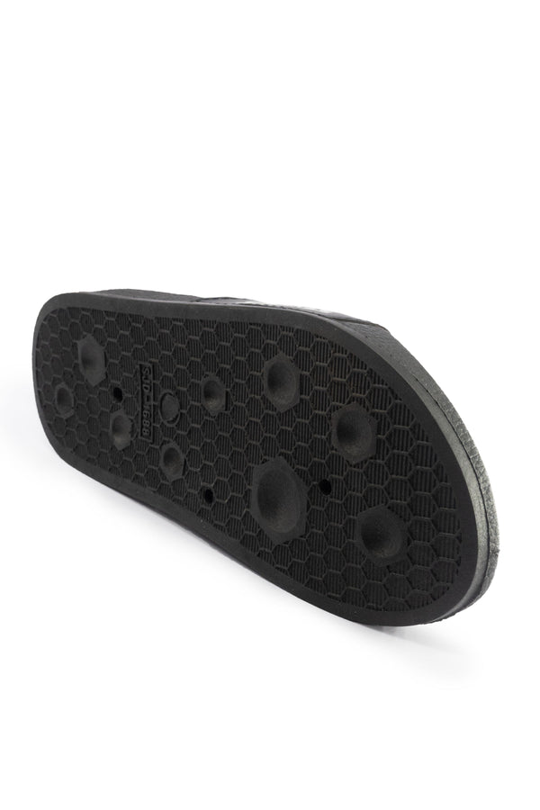 Elo Black Camel Men's Crossed Eyes Face Printed Slides Black