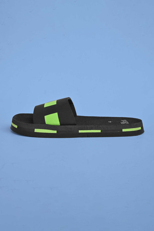 Elo Black Camel Men's Dots Design Soft Slides Black & Green