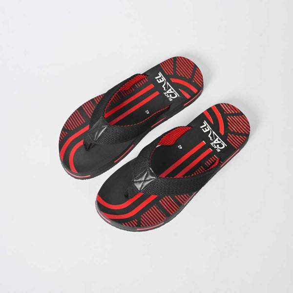 elo Black Camel Men's Duisburg Ultra-Light Soft Flip Flops Black & Red