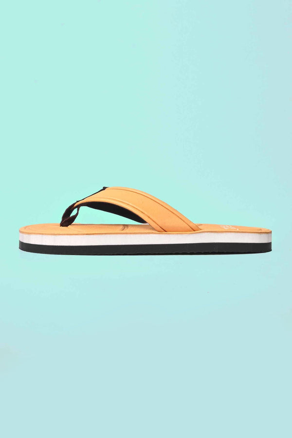 Elo Black Camel Men's Extra Soft Strider Flip Flops Slippers Mustard