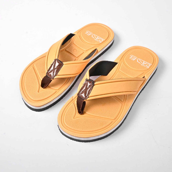 Elo Black Camel Men's Extra Soft Strider Flip Flops Slippers Mustard