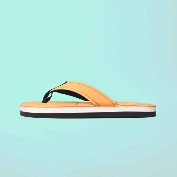 Elo Black Camel Men's Extra Soft Strider Flip Flops Slippers Mustard