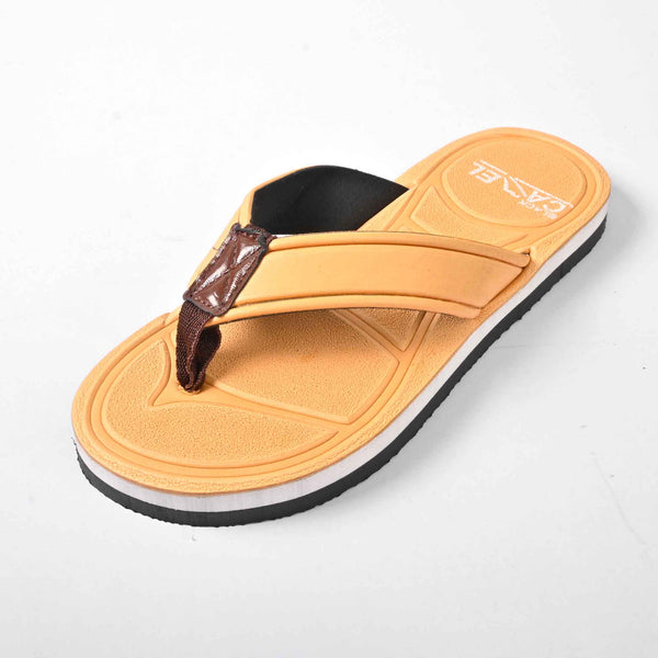 elo Black Camel Men's Extra Soft Strider Flip Flops Slippers Mustard