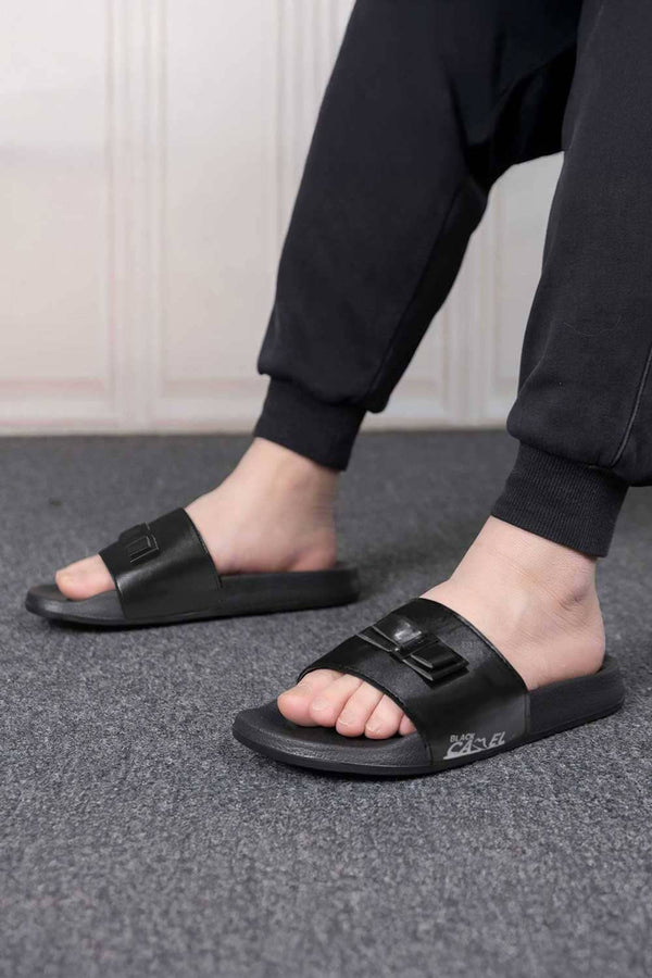 Elo Black Camel Men's Skiddy Logo Design Slides Chocolate