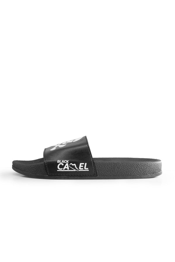 Elo Black Camel Men's Skull Printed Premium Slides Black