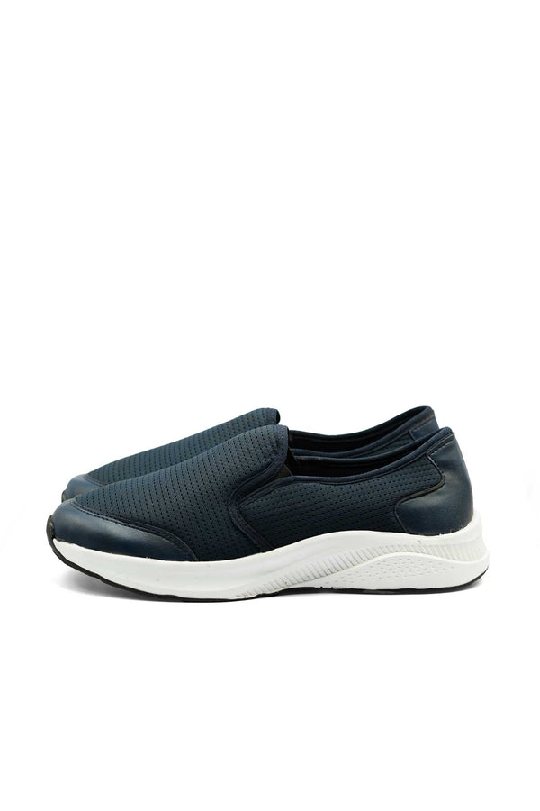 Elo Black Camel Men's Upper Leather Patch Slip On Shoes Navy