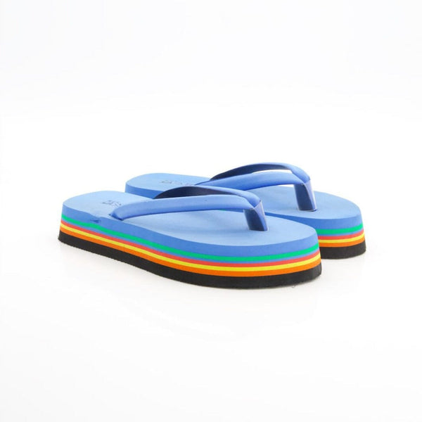 Elo Black Camel Women's High Heel Flip Flop Slippers Blue