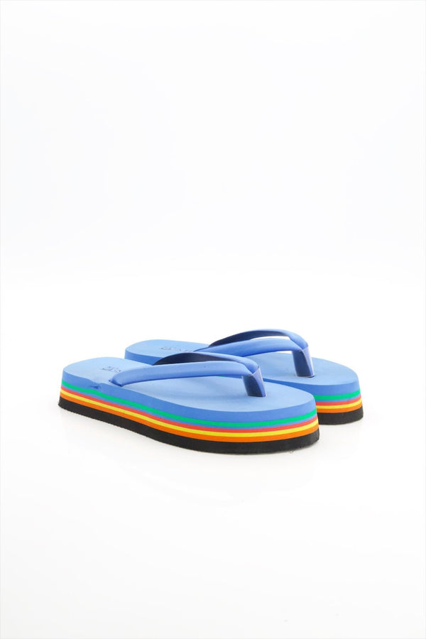 elo Black Camel Women's High Heel Flip Flop Slippers Blue