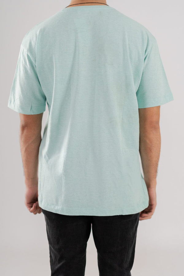 Elo Blend Men's The Hardest Printed Tee Shirt Aqua Blue & Maroon