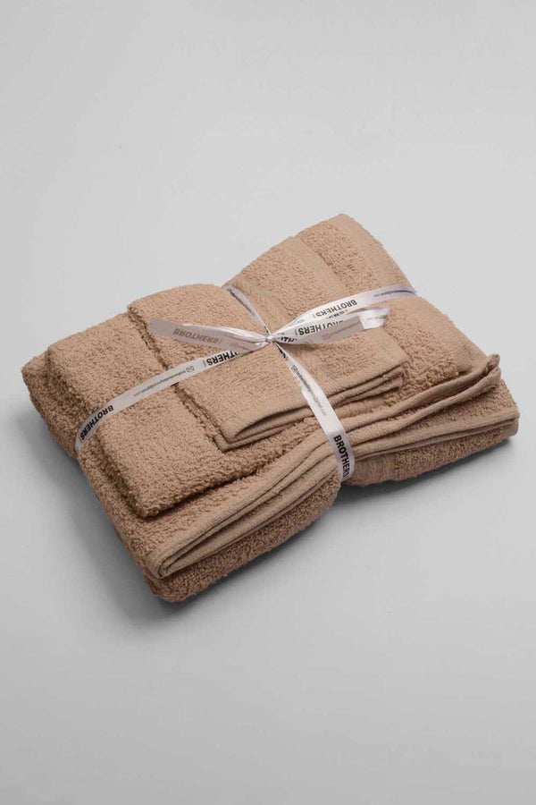 Elo Brothers Tex Super Absorbent 3 Pieces Bath Towel Set Oatmeal