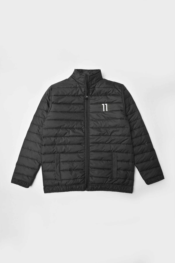 elo Burnt Soul Men's 11 Embroidered Long Sleeve Puffer Jacket Black