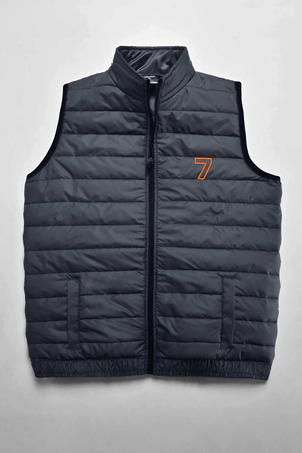 Elo Burnt Soul Men's 7 Embroidered Body Warmer Puffer Gilet Navy