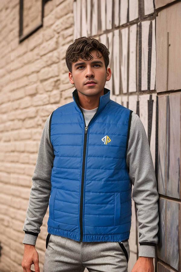 Elo Burnt Soul Men's Arnhem Embroidered Body Warmer Puffer Gilet Royal