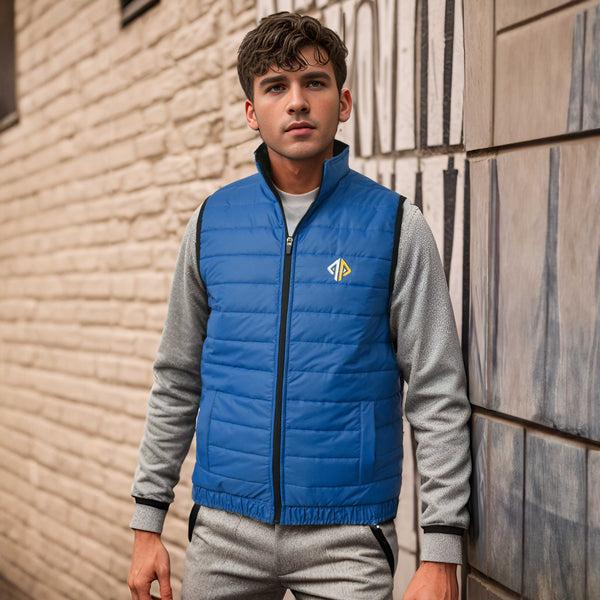 elo Burnt Soul Men's Arnhem Embroidered Body Warmer Puffer Gilet Royal