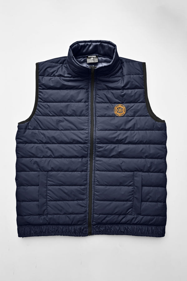 Elo Burnt Soul Men's B Hexagon Embroidered Body Warmer Puffer Gilet Navy