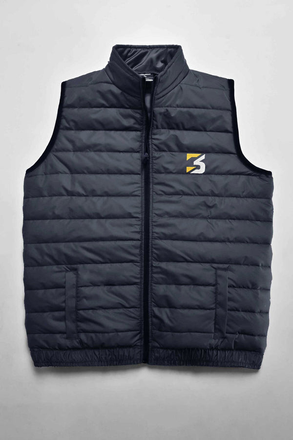 Elo Burnt Soul Men's B3 Embroidered Body Warmer Puffer Gilet Navy