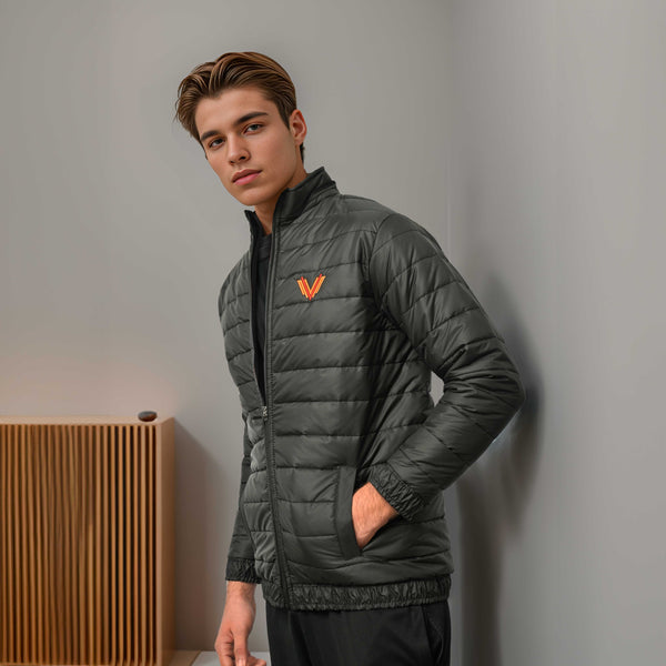 elo Burnt Soul Men's Bristol Embroidered Long Sleeve Puffer Jacket Black