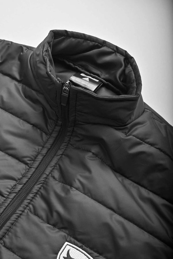 Elo Burnt Soul Men's Bull Embroidered Body Warmer Puffer Gilet Black