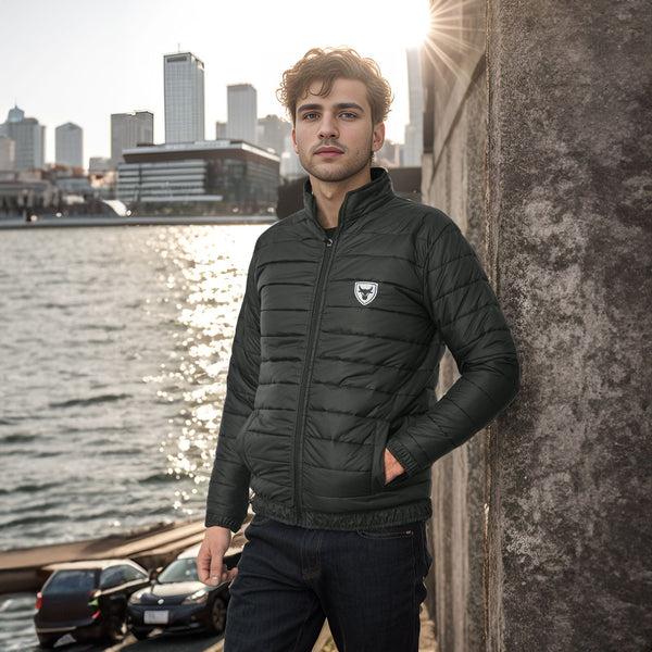 elo Burnt Soul Men's Bull Embroidered Long Sleeve Puffer Jacket Black