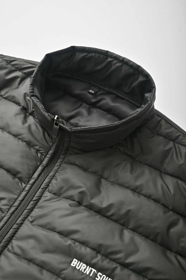 Elo Burnt Soul Men's Embroidered Design Puffer Jacket Black Burnt Soul