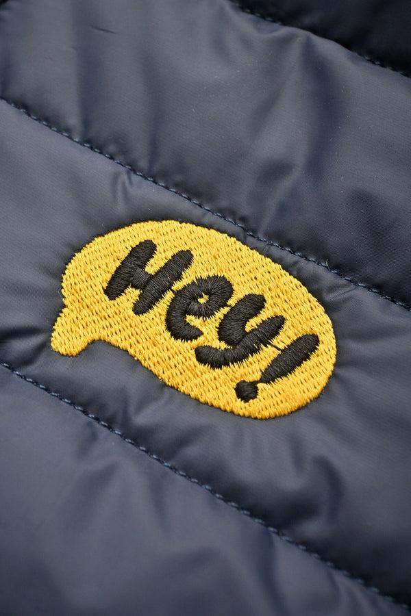 Elo Burnt Soul Men's Hey Embroidered Body Warmer Puffer Gilet Navy