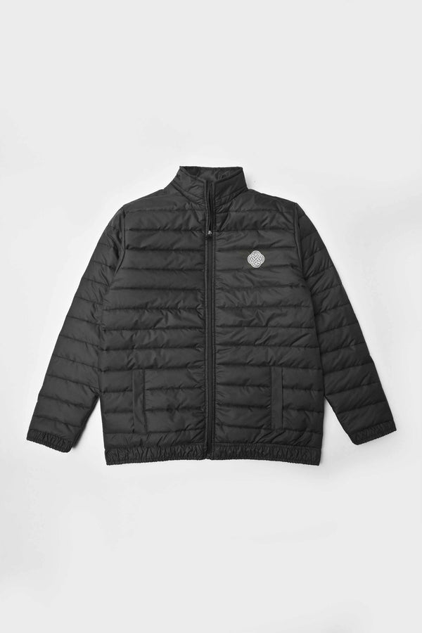 Elo Burnt Soul Men's Logo Embroidered Long Sleeve Puffer Jacket Black