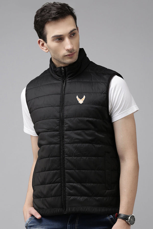 Elo Burnt Soul Men's Logo Embroidered Puffer Gilet Black